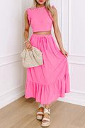 Bubblegum Beach Day Pink Skirt Set