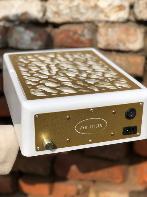 Air Max Panther Nail Dust Collector Gold with HEPA Filter – Professional Nail Table Vacuum